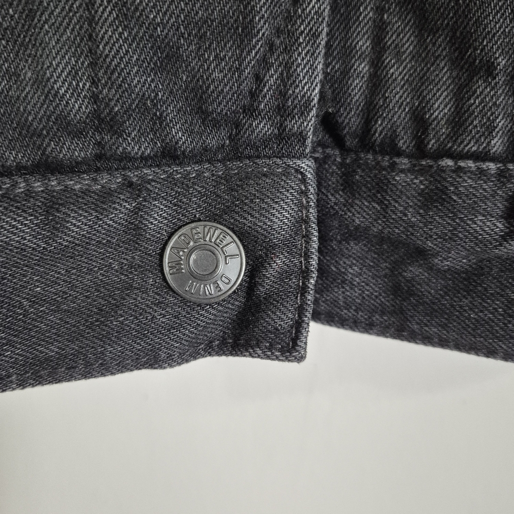 Madewell Sherpa Lined Black Denim Jacket See Measurements - Picture 10 of 11
